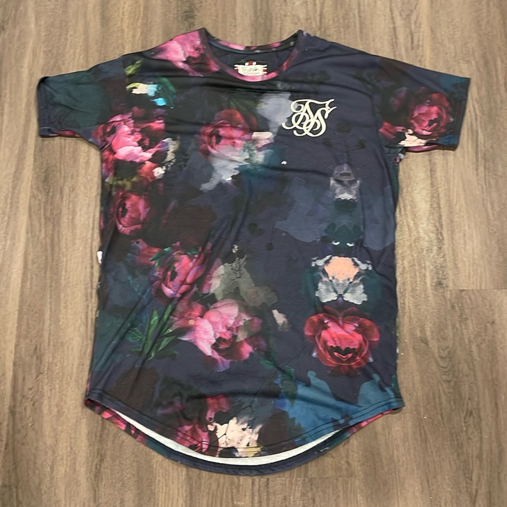 Silksim Floral Tee shirt size large